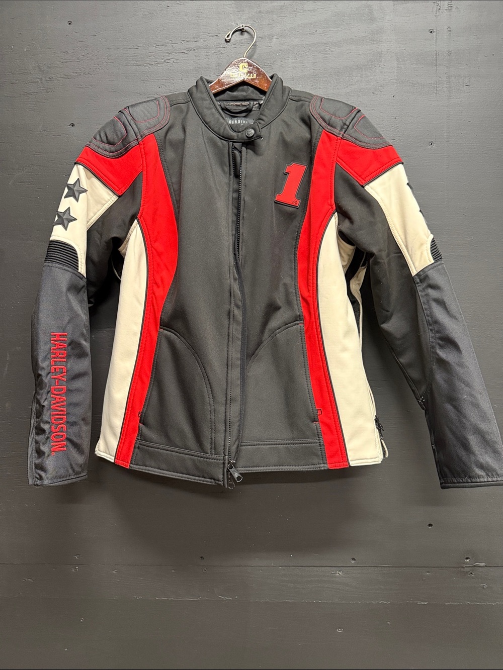 Harley-Davidson Black, Red & Cream Performance Riding Jacket
